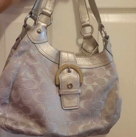 Handbags - SALE Silver Coach Shoulder Purse